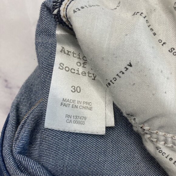 Articles Of Society Distressed Slim Jeans Womens Sz 30 Medium Wash Step Hem A53 - Picture 5 of 6